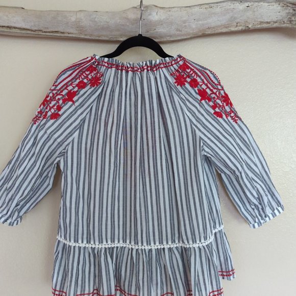 Kate Spade Broome Street Embroidered Boho Peasant Blouse - Picture 4 of 5